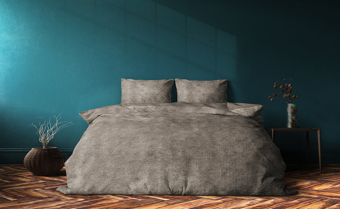 Eleganzzz Dekbedovertrek Flanel Fleece - taupe grey