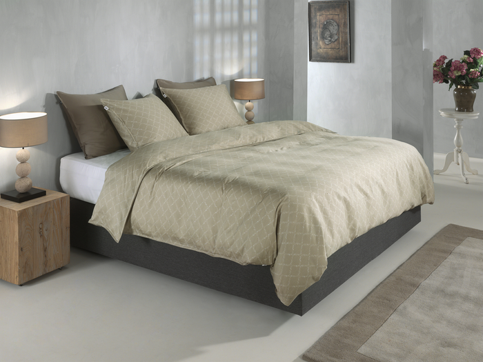 Zo Home Dekbedovertrek Katoen Satijn Linea di Satinado - forest sand