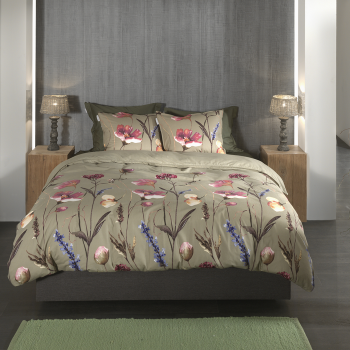 Heckett Lane Dekbedovertrek Flanel Vico - green