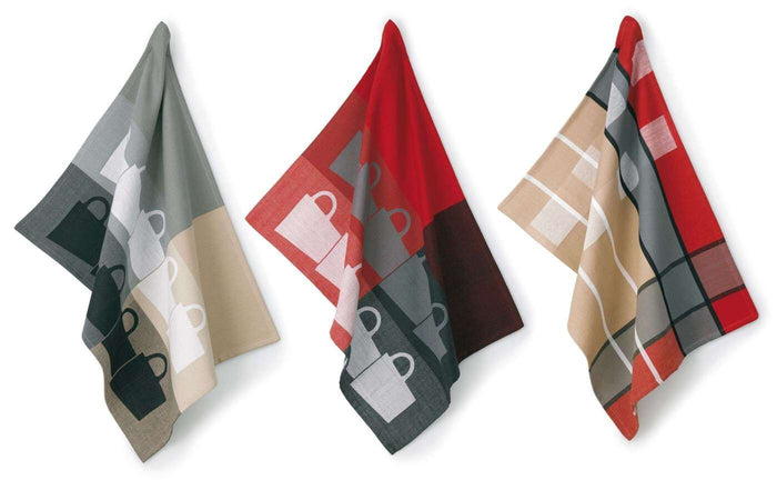 Theedoek, Set van 4 stuks, Katoen, Koffiekopjes, 70 x 70 cm - Kela | T