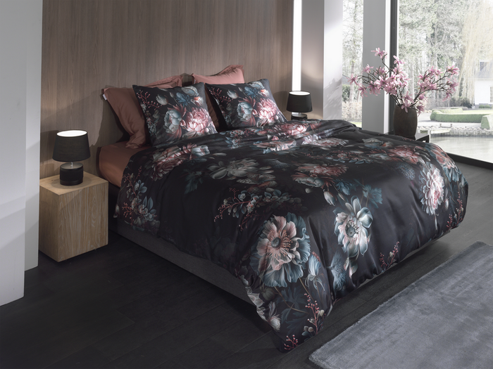 Heckett Lane Dekbedovertrek Katoen Satijn Milos - dark blue