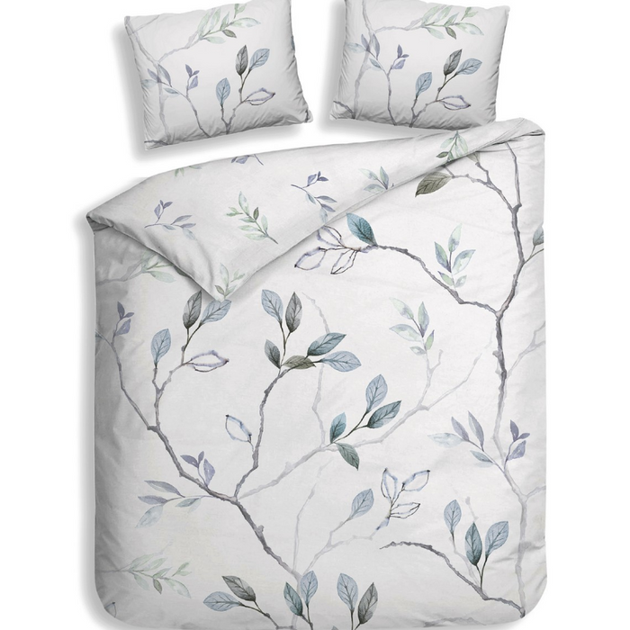 Heckett Lane Dekbedovertrek Katoen Clip Sheared white Leafy - white