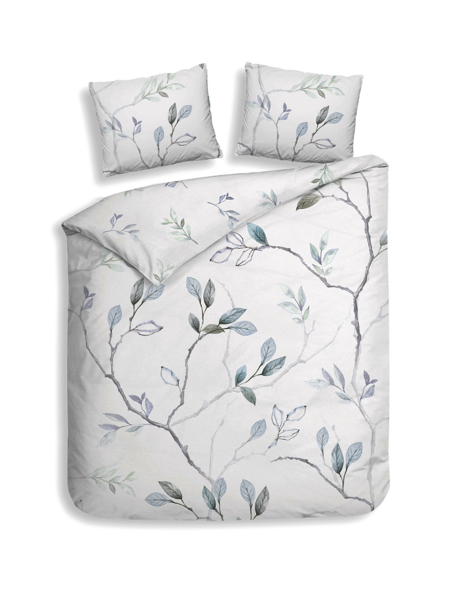 Heckett Lane Dekbedovertrek Katoen Clip Sheared white Leafy - white