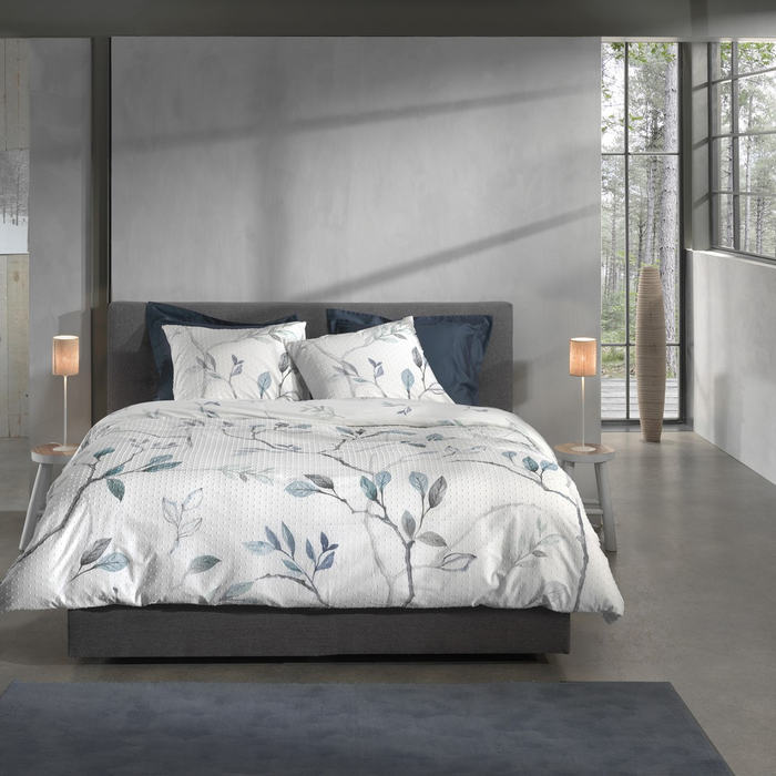 Heckett Lane Dekbedovertrek Katoen Clip Sheared white Leafy - white