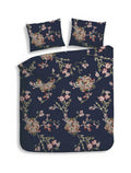 Heckett Lane Dekbedovertrek Flanel Daisy - navy blue