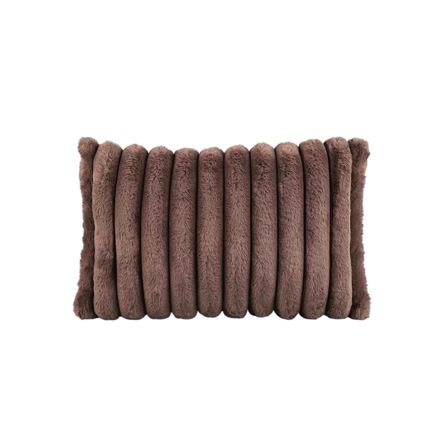 PTMD Sierkussen Hadi - 60x14x40 cm - Imitatie Bont - Bruin