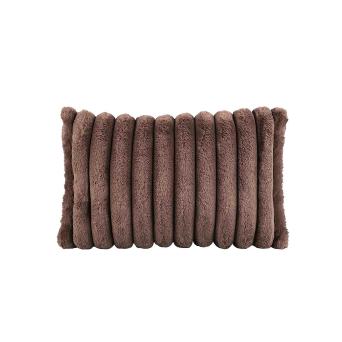 PTMD Sierkussen Hadi - 60x14x40 cm - Imitatie Bont - Bruin