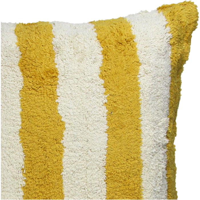 HD Collection Sierkussen Stripes - Geel - Katoen - 45x45x5cm (BxHxD)