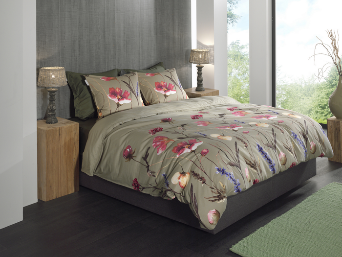 Heckett Lane Dekbedovertrek Flanel Vico - green