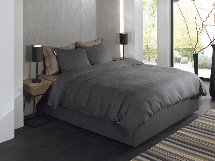 Heckett Lane Dekbedovertrek Flanel Spina - anthracite