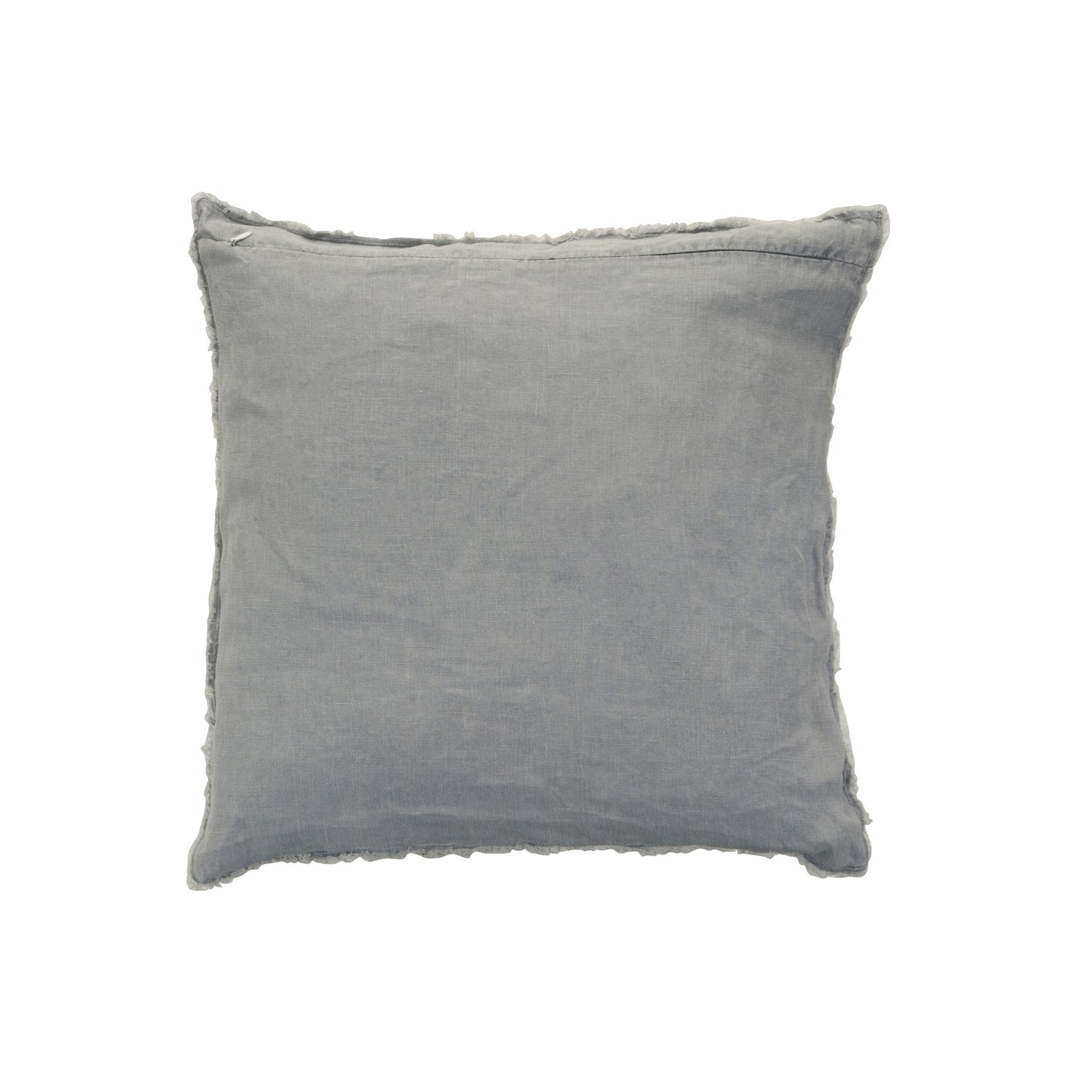 J-line - Kussen Stonewashed Linnen  Blauwgrijs - 45x45x2cm