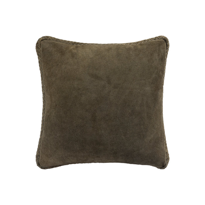 PTMD Suky Green Suede Leather Cushion Square S