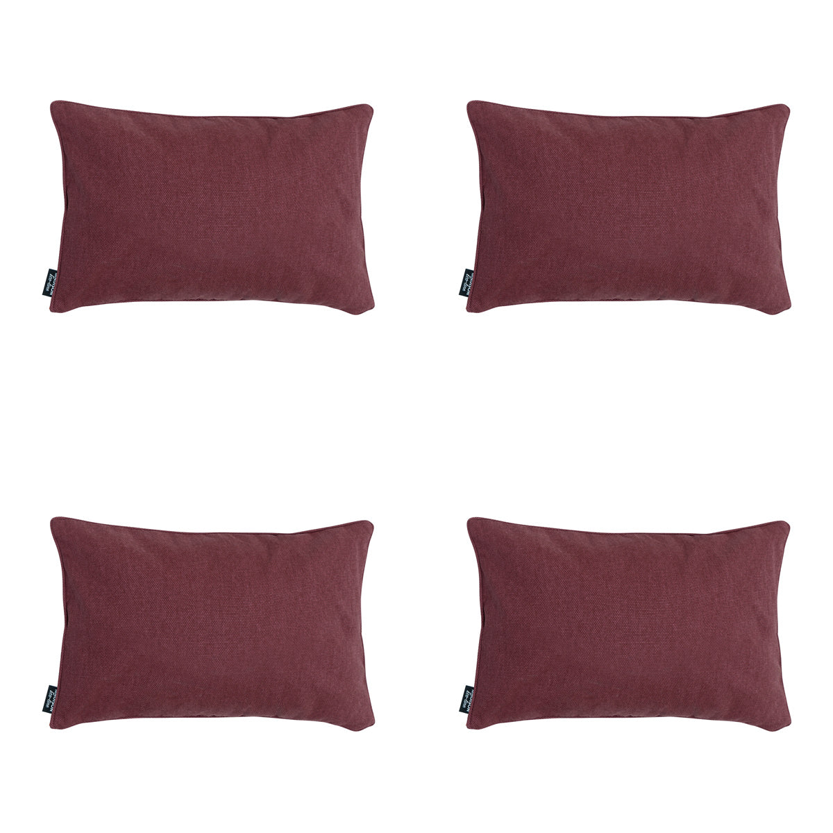 Madison -  Sierkussen Bordeaux canvas eco+ - Ca. 30x50 cm - Set van 4