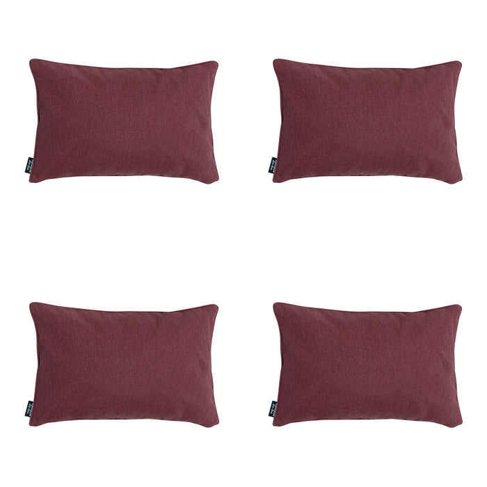 Madison -  Sierkussen Bordeaux canvas eco+ - Ca. 30x50 cm - Set van 4
