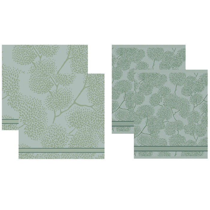 DDDDD 2x theedoek + 2x keukendoek Trees - Green