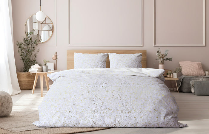 Eleganzzz Dekbedovertrek Foil Velvet - white