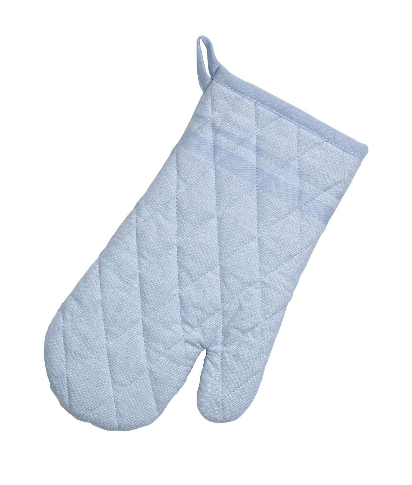 Ovenwant, Ovenhandschoen, Set van 4 Stuks, Katoen, Blauw met Streep, 3