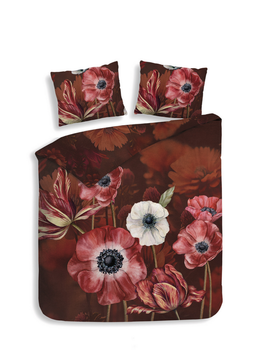 Heckett Lane Dekbedovertrek Katoen Satijn Niall - red