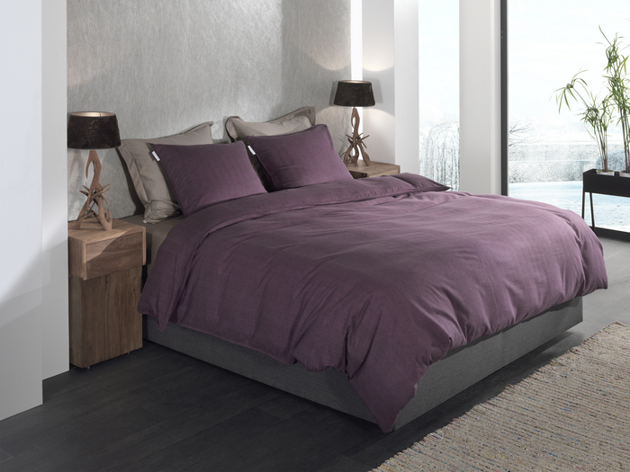 Heckett Lane Dekbedovertrek Flanel Spina - blackberry wine