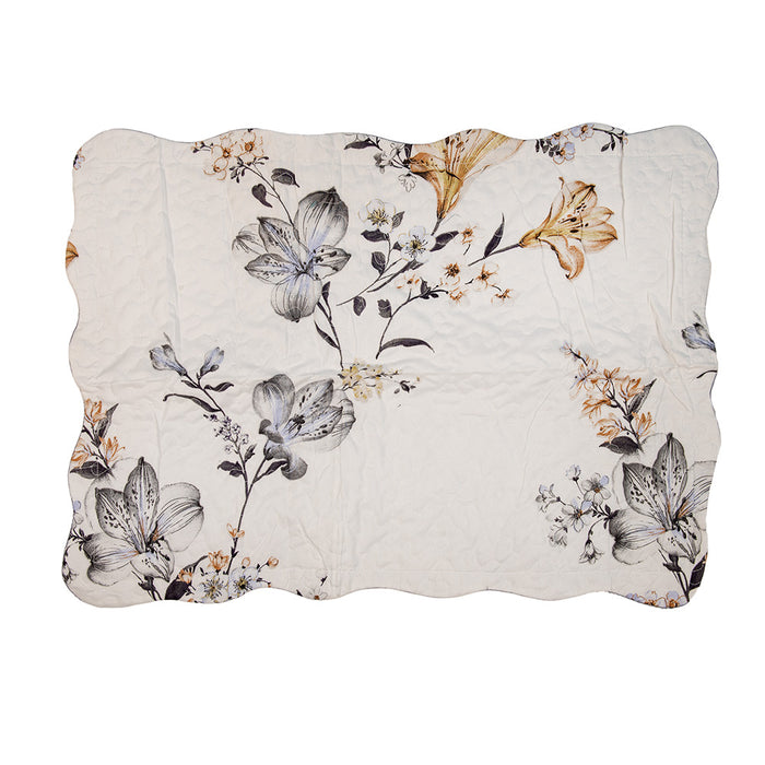 Clayre & Eef Bedsprei 180x250 cm Wit Grijs Polyester Sprei