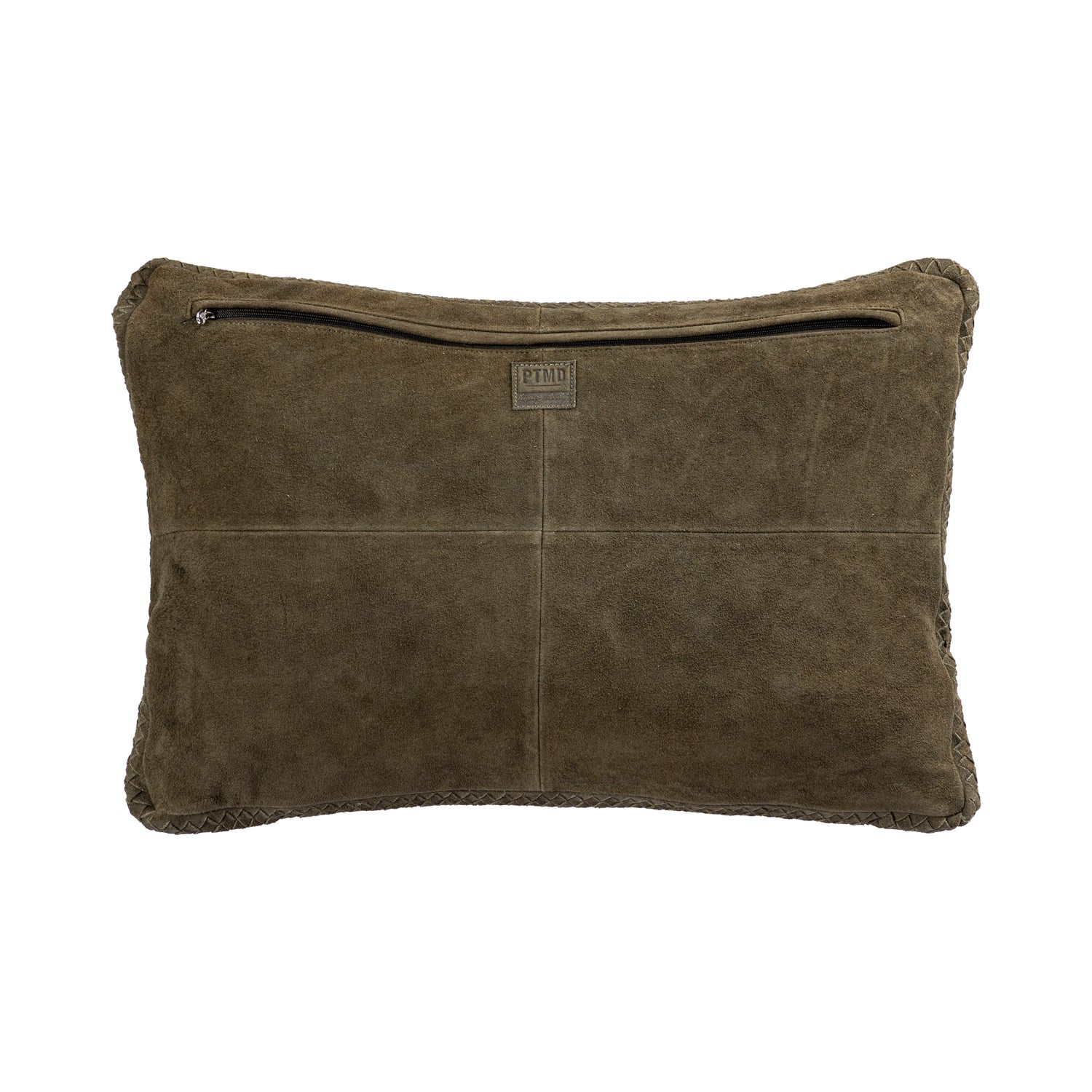 PTMD Suky Green Suede Leather Cushion Rectangle S