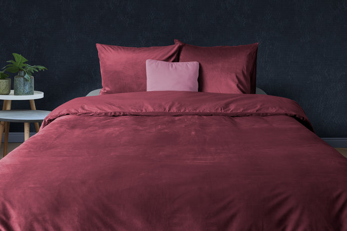 Eleganzzz Dekbedovertrek Velvet Uni - spicy red