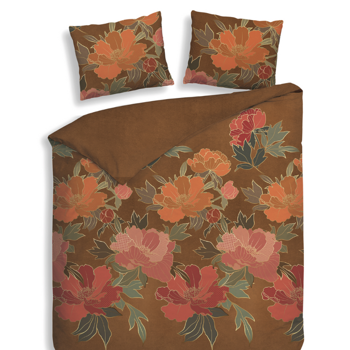 Heckett Lane Dekbedovertrek Flanel Francesco - orange