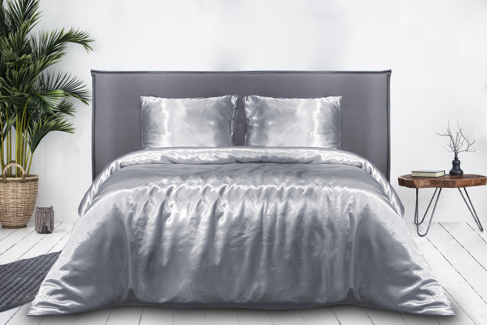 Elegance Silk Dekbedovertrek Glans Satijn silver