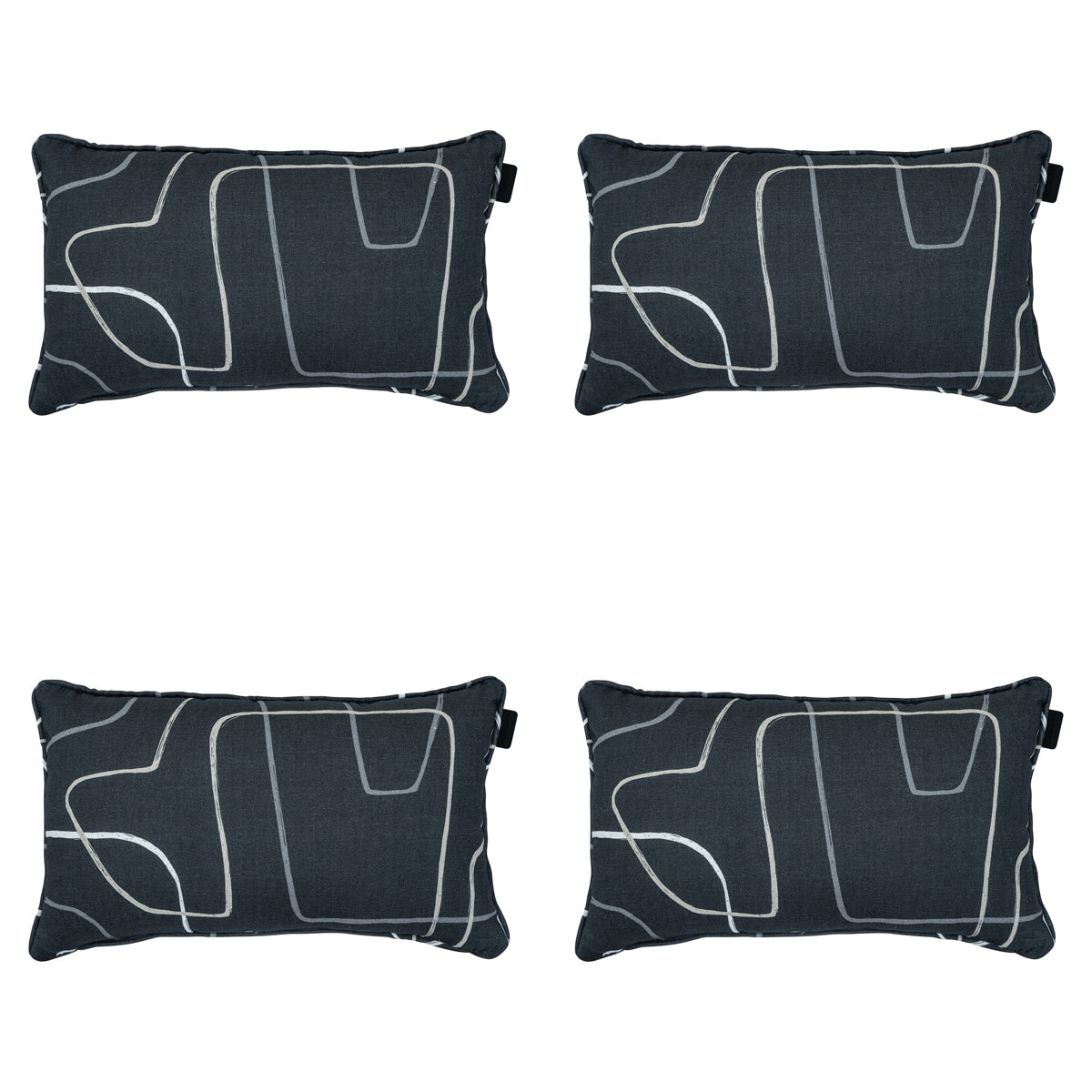 Madison -  Sierkussen Joah grey - Ca. 30x50 cm - Set van 4