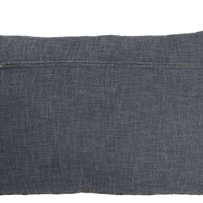 J-line - Kussen Etnic Rechthoek Katoen Blauw|beige - 60x40x4cm