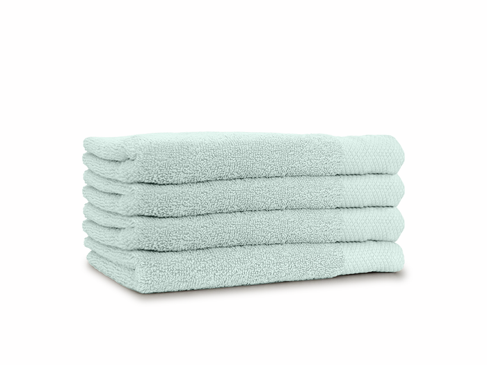 LINNICK Diamond Badstof Handdoek 50x100cm - soft green - set van 4