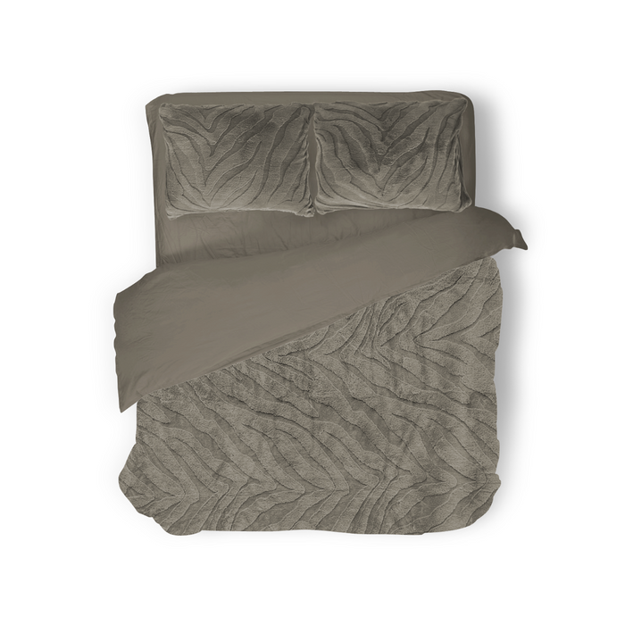 Eleganzzz Dekbedovertrek Jacquard Rabbit Fur - taupe grey
