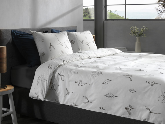 Heckett Lane Dekbedovertrek Katoen Clip Sheared white Fresia - white