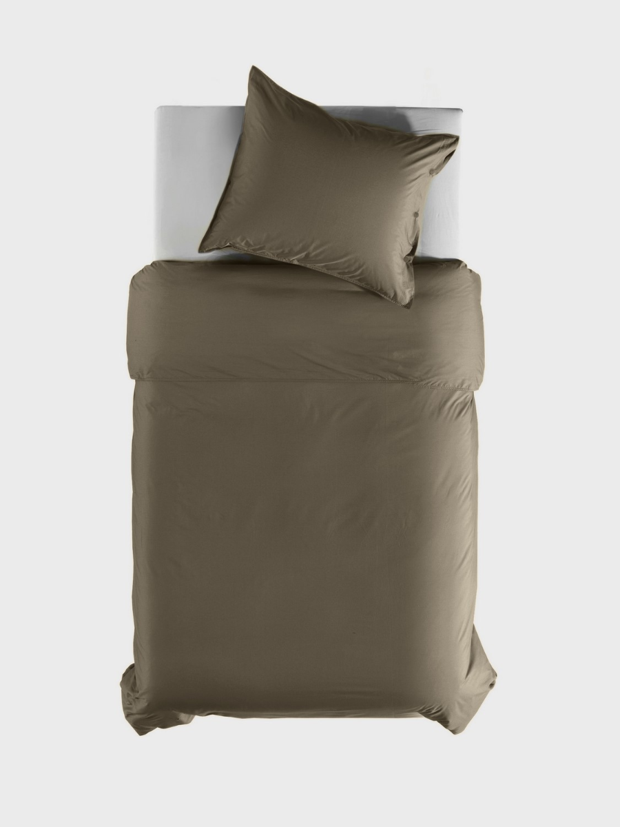 Yellow Dekbedovertrek Percale pine taupe
