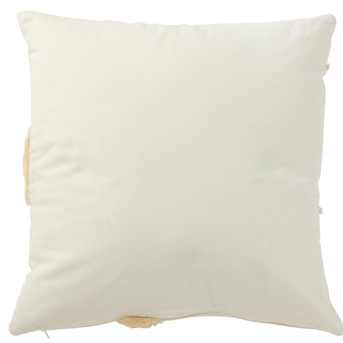 J-line - Kussen Cirkel Textiel Wit|beige - 43x43x10cm