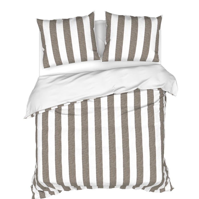 Heckett Lane Dekbedovertrek Mousseline Katoen Quinn - fossil taupe