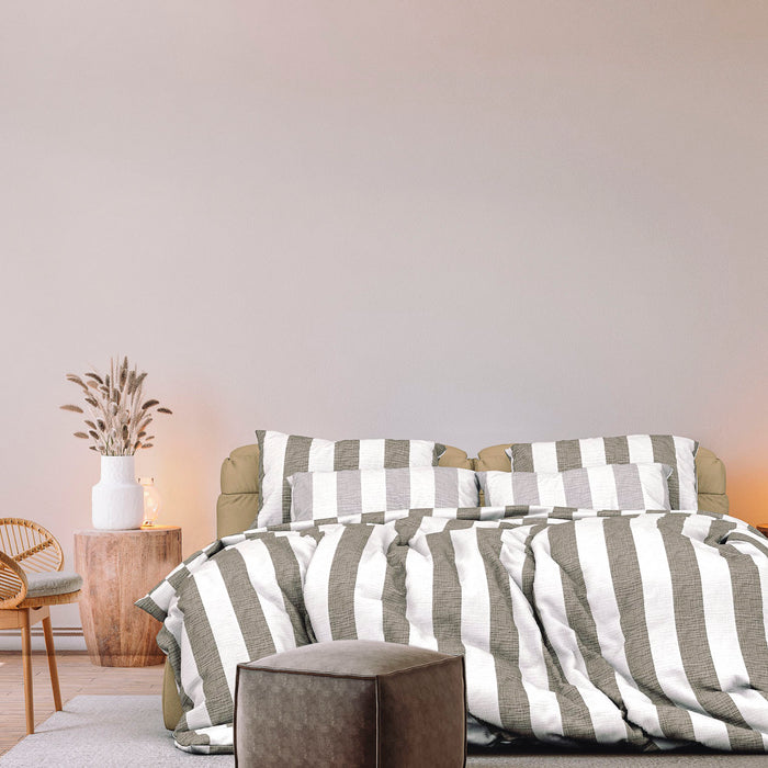 Heckett Lane Dekbedovertrek Mousseline Katoen Quinn - fossil taupe