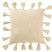 J-line - Kussen Gewoven Kwasten Katoen Beige - 45x45x15cm