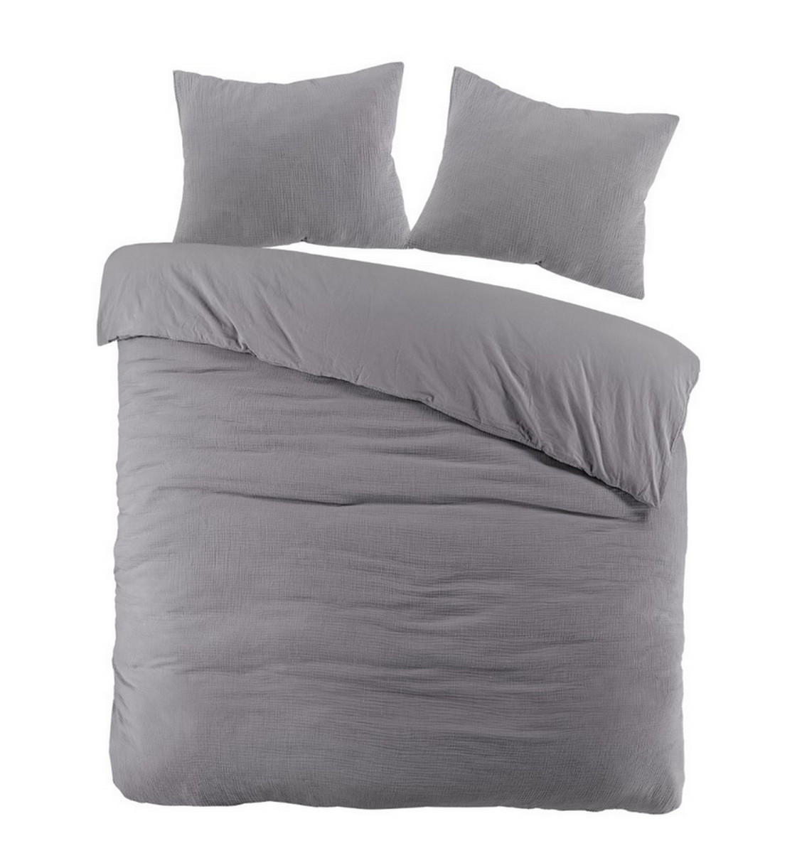 Papillon Dekbedovertrek Mousseline Katoen Rome - grijs