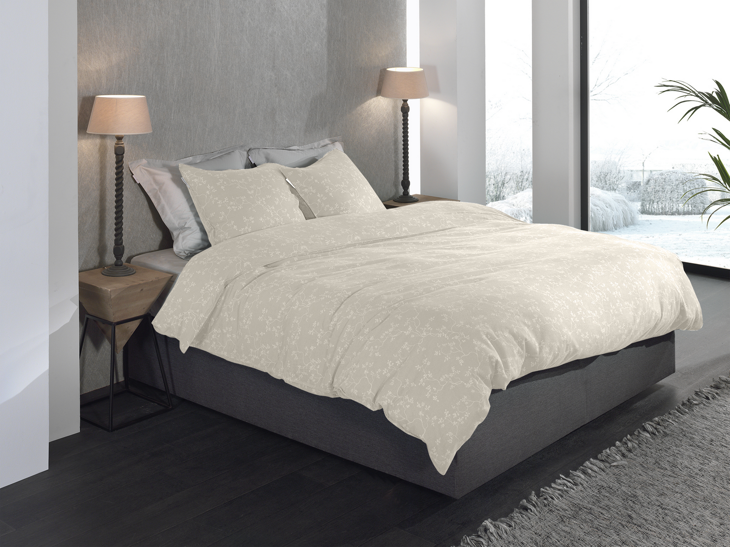 Heckett Lane Dekbedovertrek Flanel Alloro - desert sand