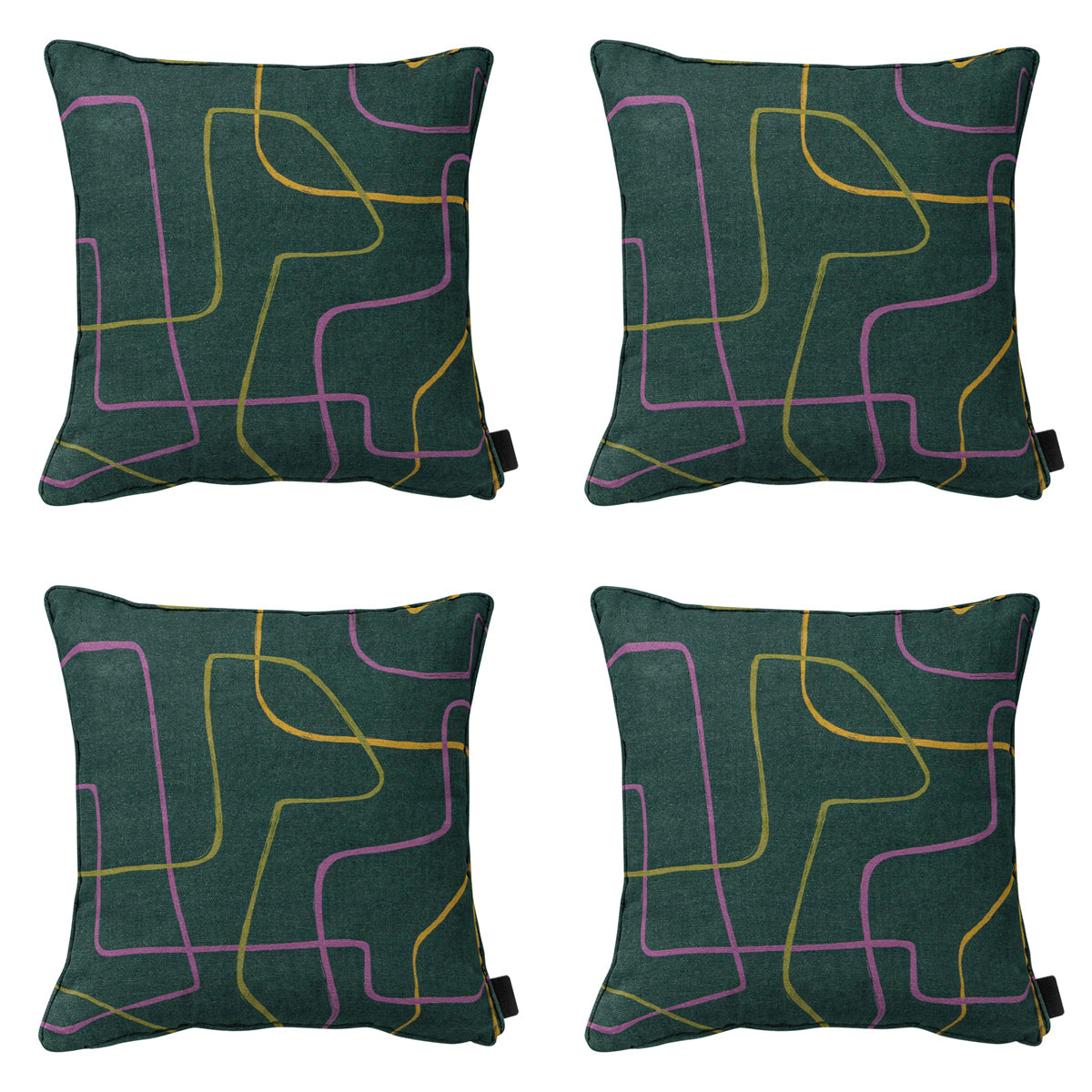 Madison -  Sierkussen Joah green - Ca. 50x50 cm - Set van 4