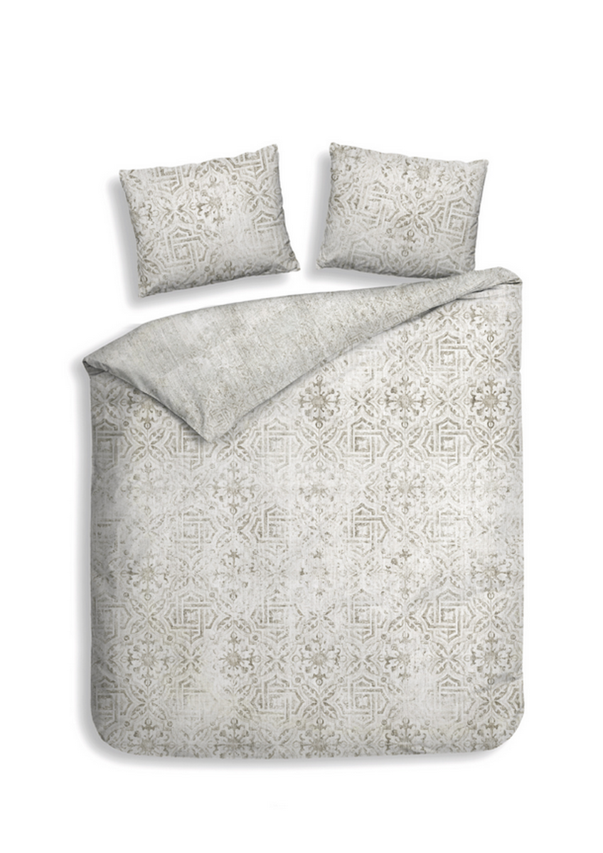 Heckett Lane Dekbedovertrek Katoen Satijn Esmeralda - beige