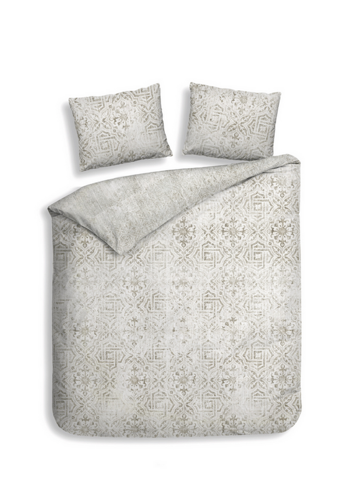 Heckett Lane Dekbedovertrek Katoen Satijn Esmeralda - beige