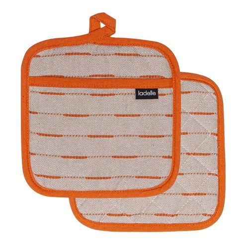 Dash Pannenlap, Set van 2 Stuks, Oranje, Gerecycled Katoen, 19 x 27 cm