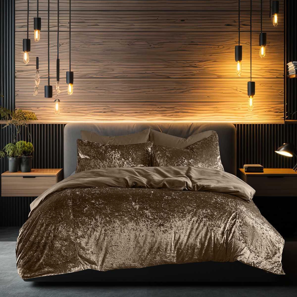 Eleganzzz Dekbedovertrek Crushed Velvet - gold