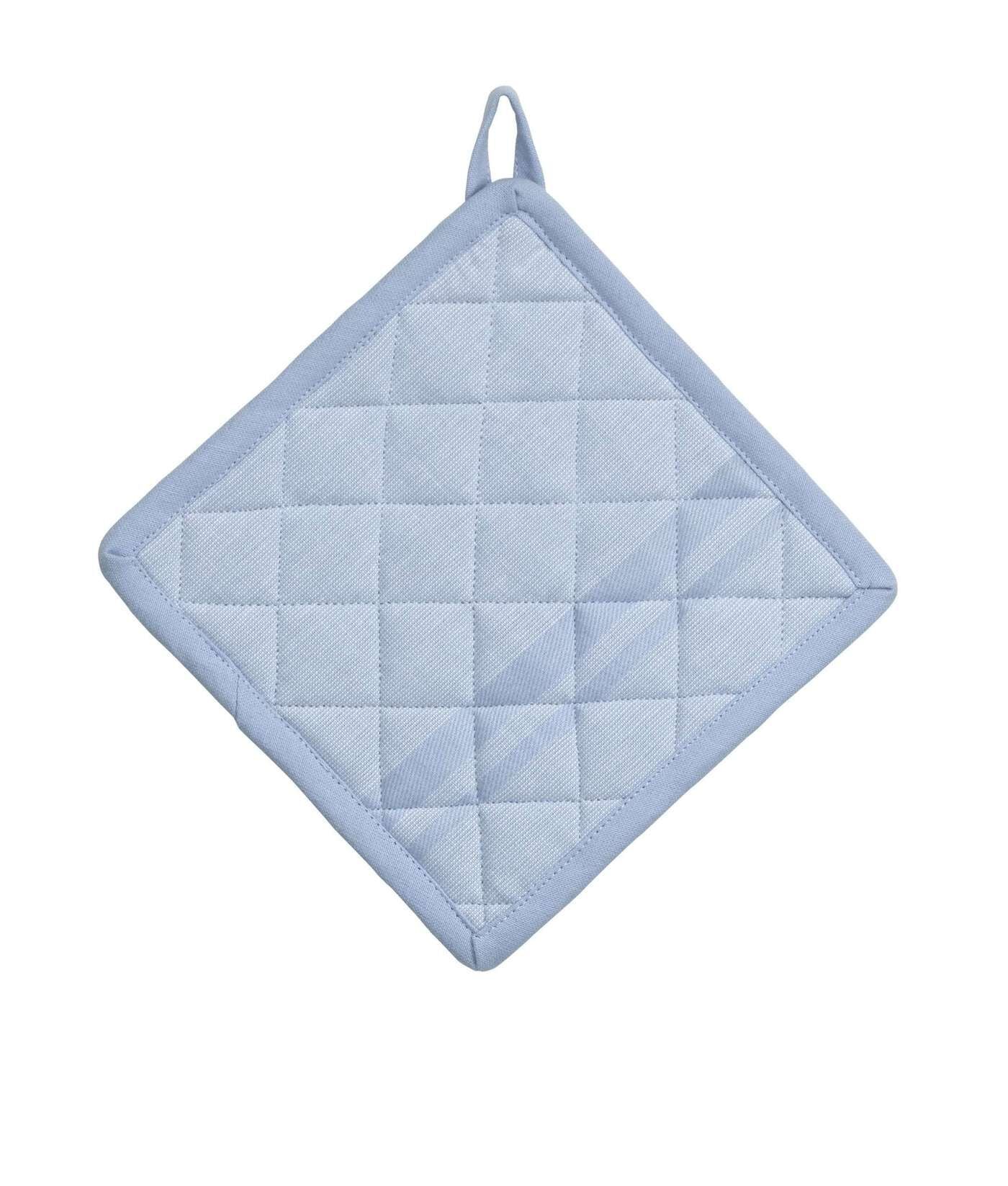 Pannenlap, Set van 4 Stuks, Katoen, Blauw met Streep, 20 x 20 cm - Kel