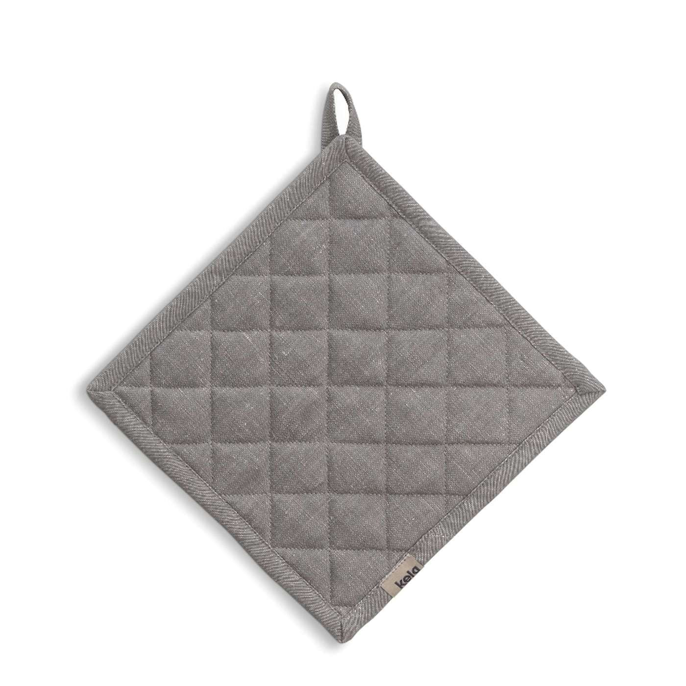 Pannenlap, Set van 4 Stuks, Katoen, Grijs, 20 x 20 cm - Kela | Puro