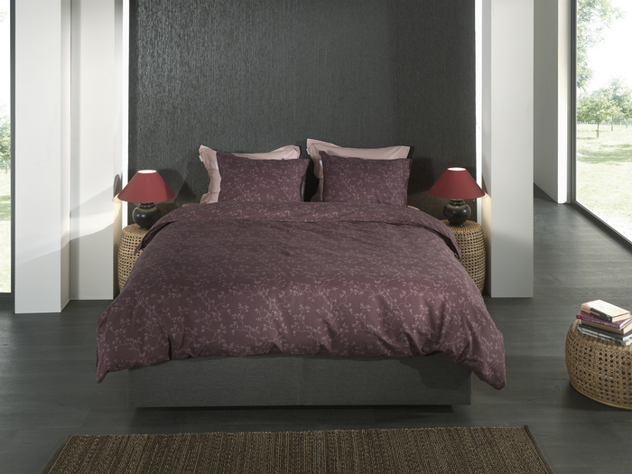 Heckett Lane Dekbedovertrek Flanel Alloro - blackberry wine