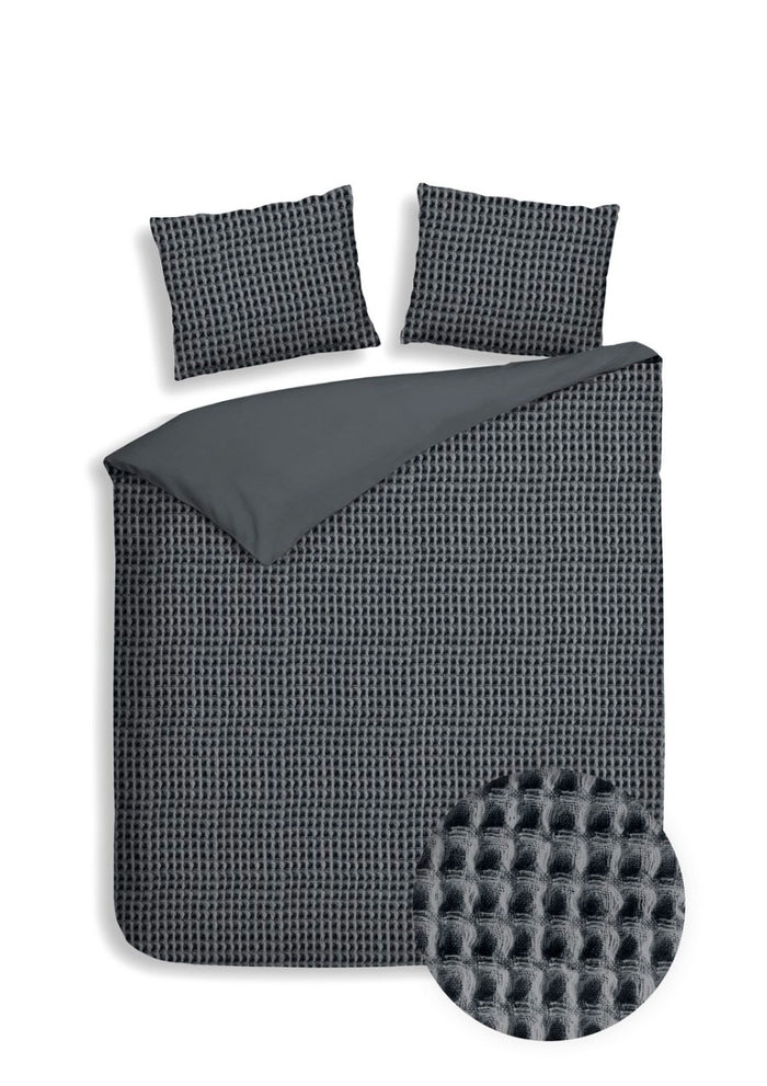 Heckett Lane Dekbedovertrek Katoen Vafala - steel grey