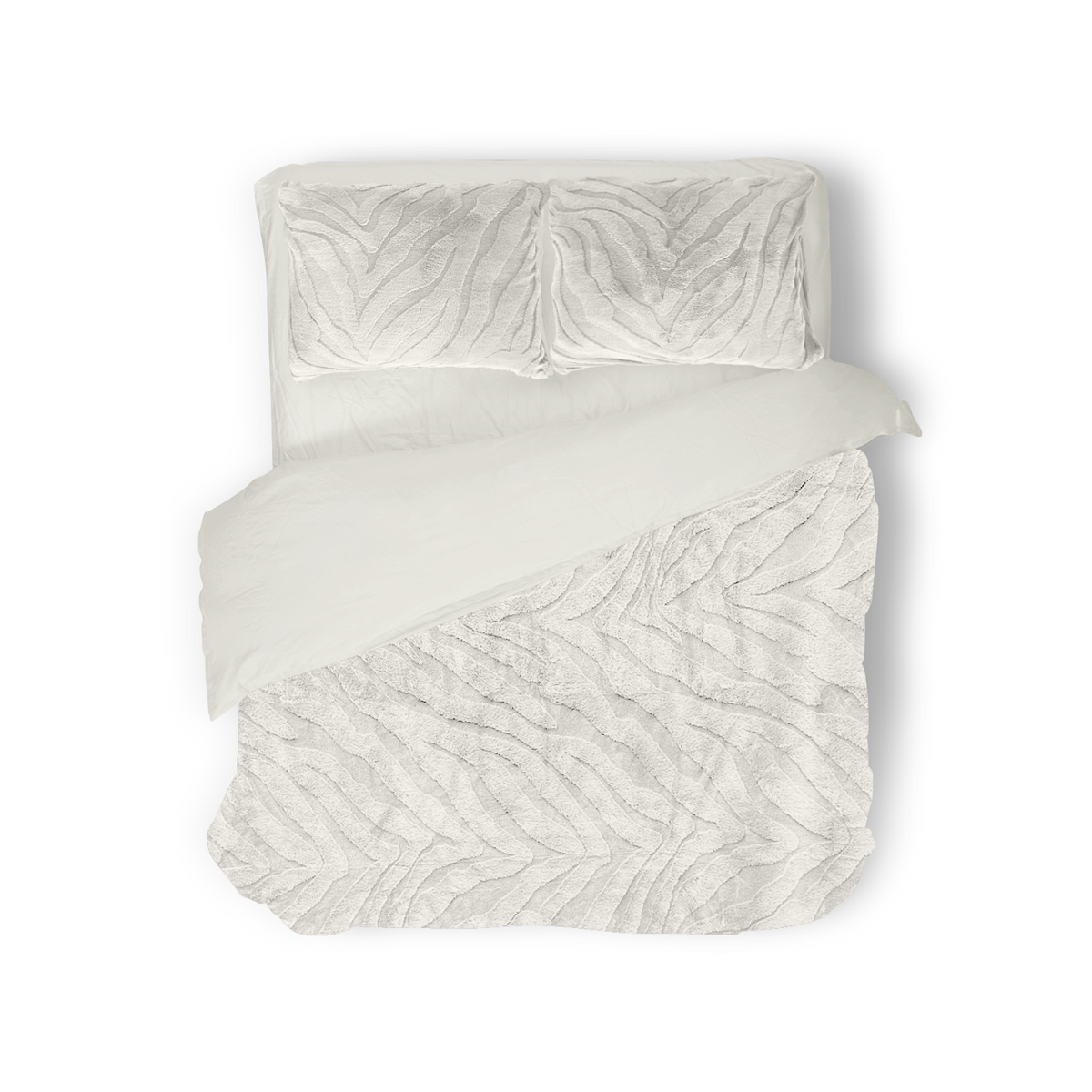 Eleganzzz Dekbedovertrek Jacquard Rabbit Fur - off white